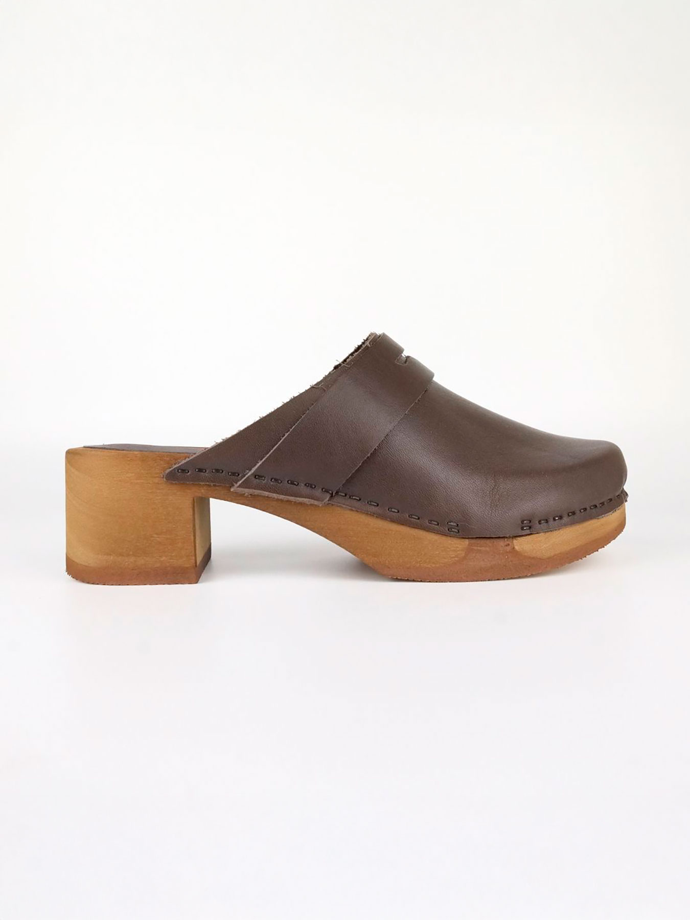 레더 우든 클로그 뮬_MARRONE(5cm)