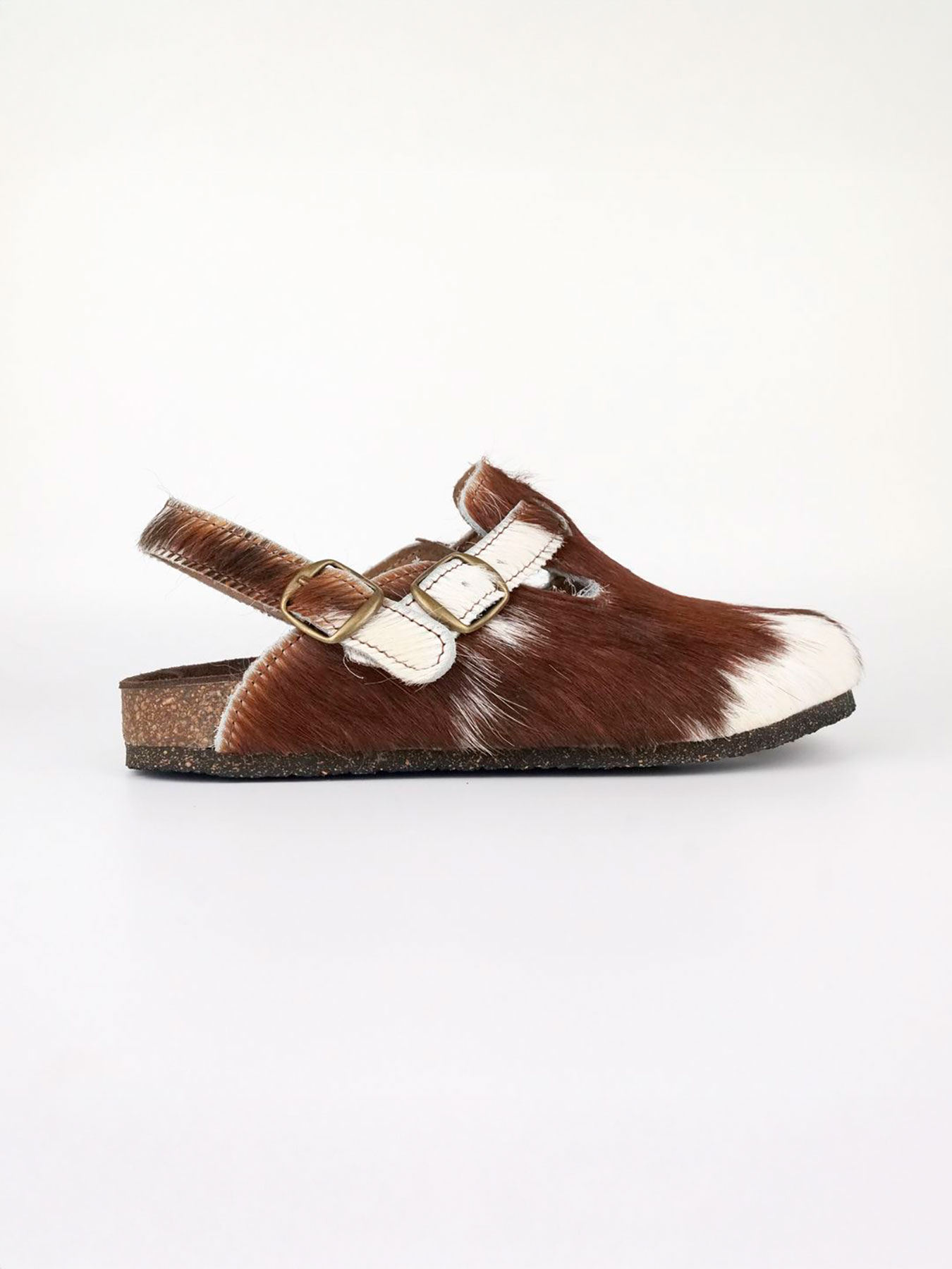 카우 프린트 버클 클로그 뮬_MILK BROWN(3cm)